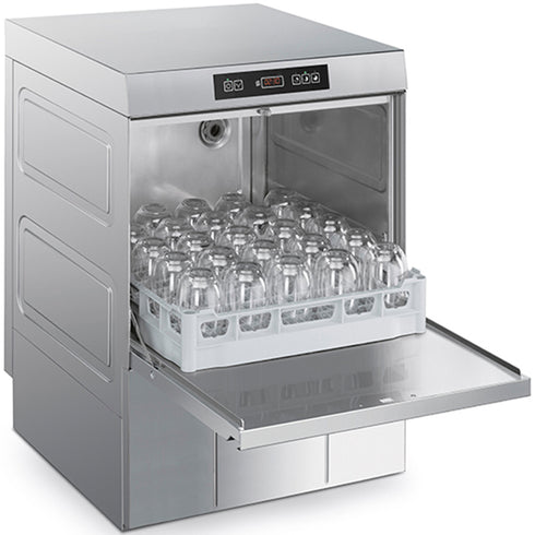 Smeg SPG505SUK Undercounter Glasswasher 500 x 500mm Basket + Built in Softener
